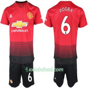 Fotbalové dresy Manchester United Paul Pogba 6 Dětské Domácí Dres 2018/19 Krátký Rukáv